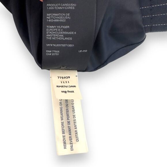 Tommy Hilfiger Women's Pinstripe Blazer 8 Navy Cotton Blend Classic Two Button - Picture 6 of 9